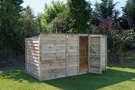 3.6 X 1.65 Wooden Garden Shed - Side View